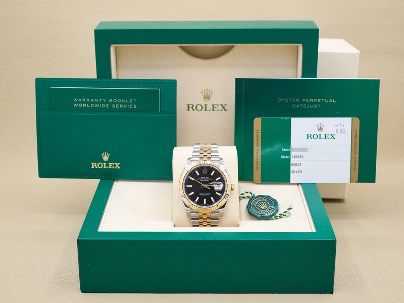 Rolex Datejust 41 Black Index Dial on Jubilee Ref 126333
