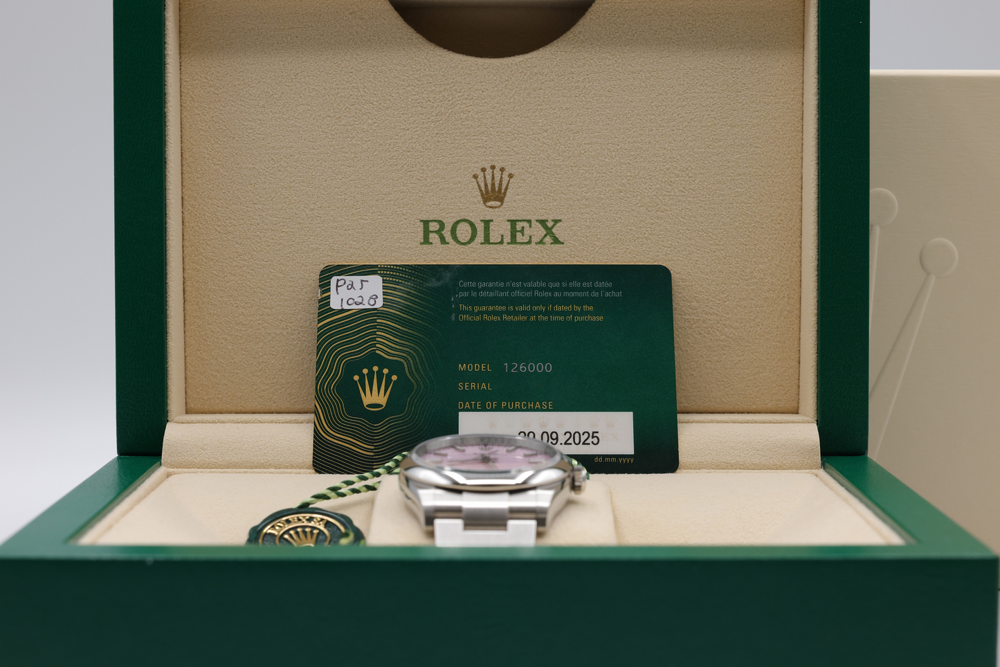 Rolex Oyster Perpetual 36 Candy Pink Index Dial on Oyster Ref 126000