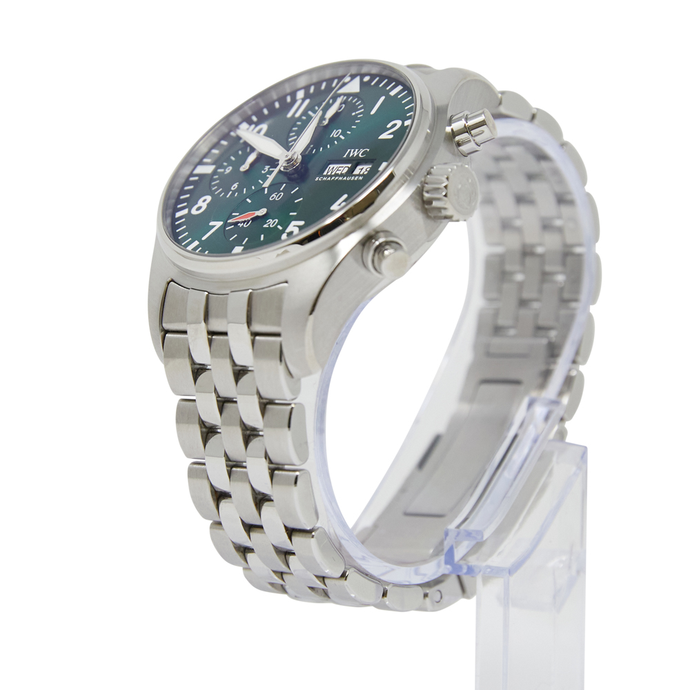 Iwc Pilot's Watch Chronograph 41 Green Dial on Bracelet Ref IW388104