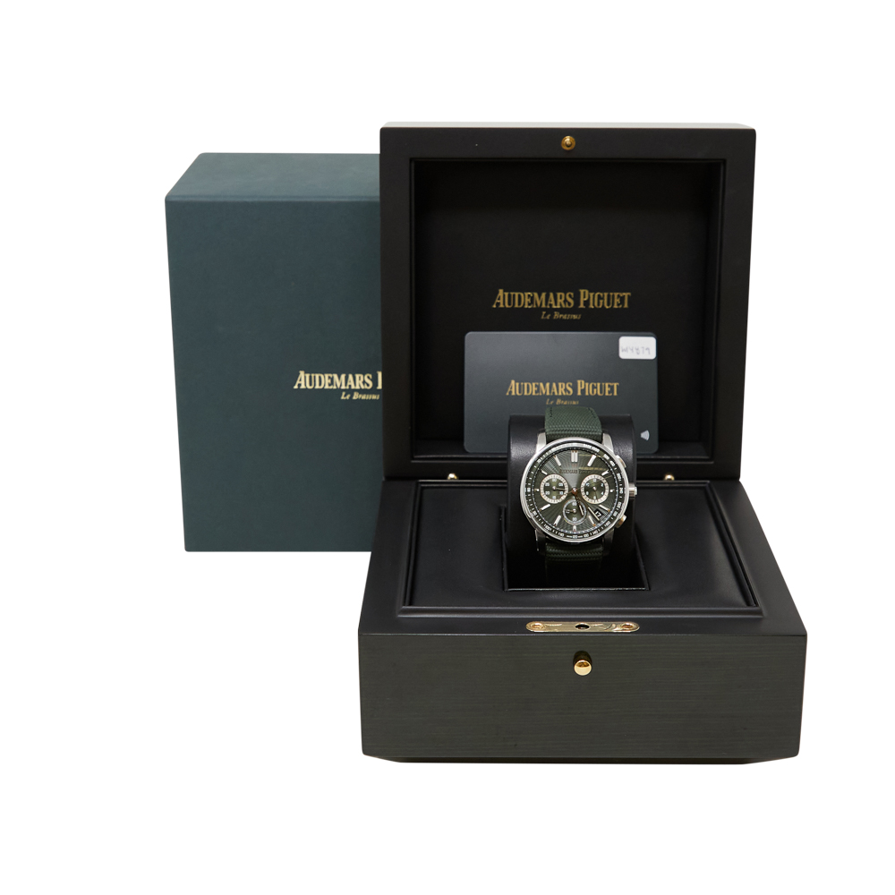 Audemars Piguet Code 11.59 Chronograph Green Dial on Rubber Strap Ref 26393ST.OO.A056KB.01 with Card