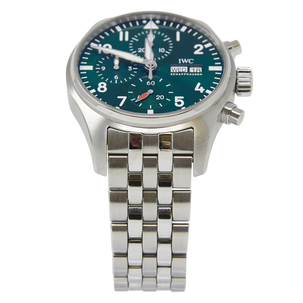 Iwc Pilot's Watch Chronograph 41 Green Dial on Bracelet Ref IW388104