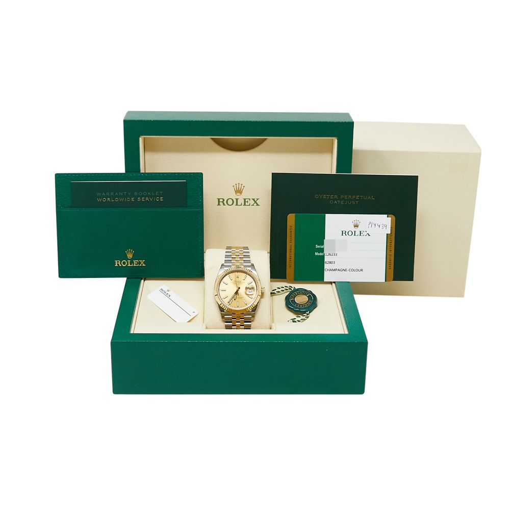 Rolex Datejust Champagne Index Dial on Jubilee Ref 126233 with New Style Card White 2020