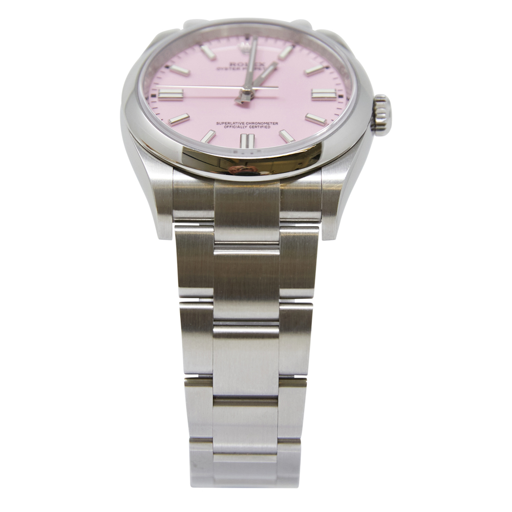 Rolex Oyster Perpetual Candy Pink Custom Dial on Oyster Ref 126000 with New Style Card Green 2023