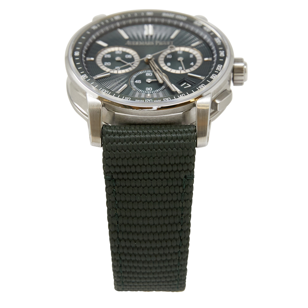Audemars Piguet Code 11.59 Chronograph Green Dial on Rubber Strap Ref 26393ST.OO.A056KB.01 with Card