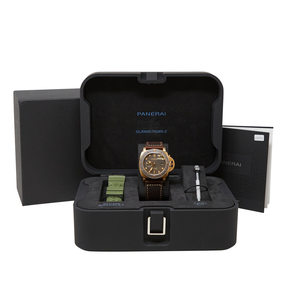 Panerai Submersible Bronzo Brown Dial on Leather Strap Ref PAM00968