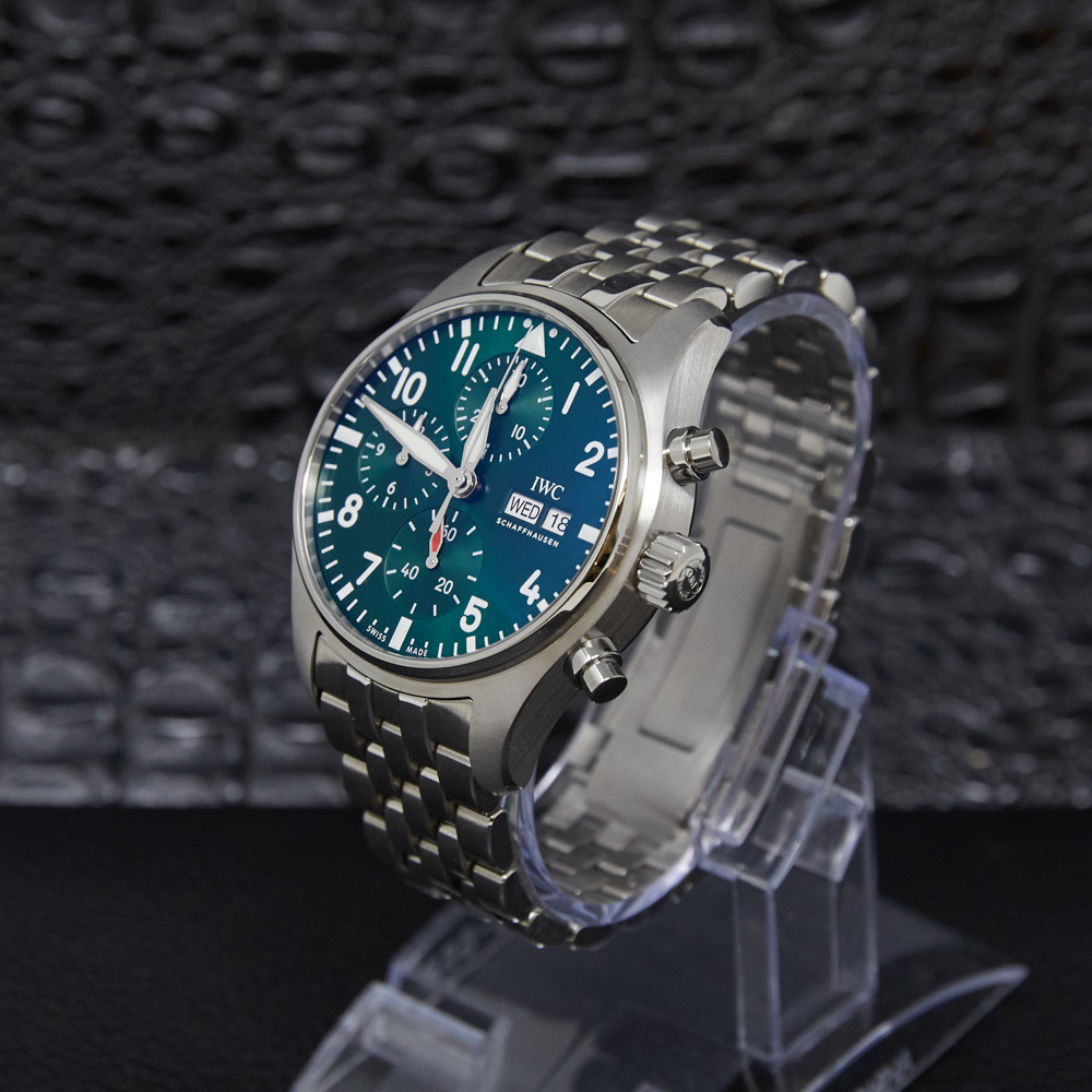 Iwc Pilot's Watch Chronograph 41 Green Dial on Bracelet Ref IW388104