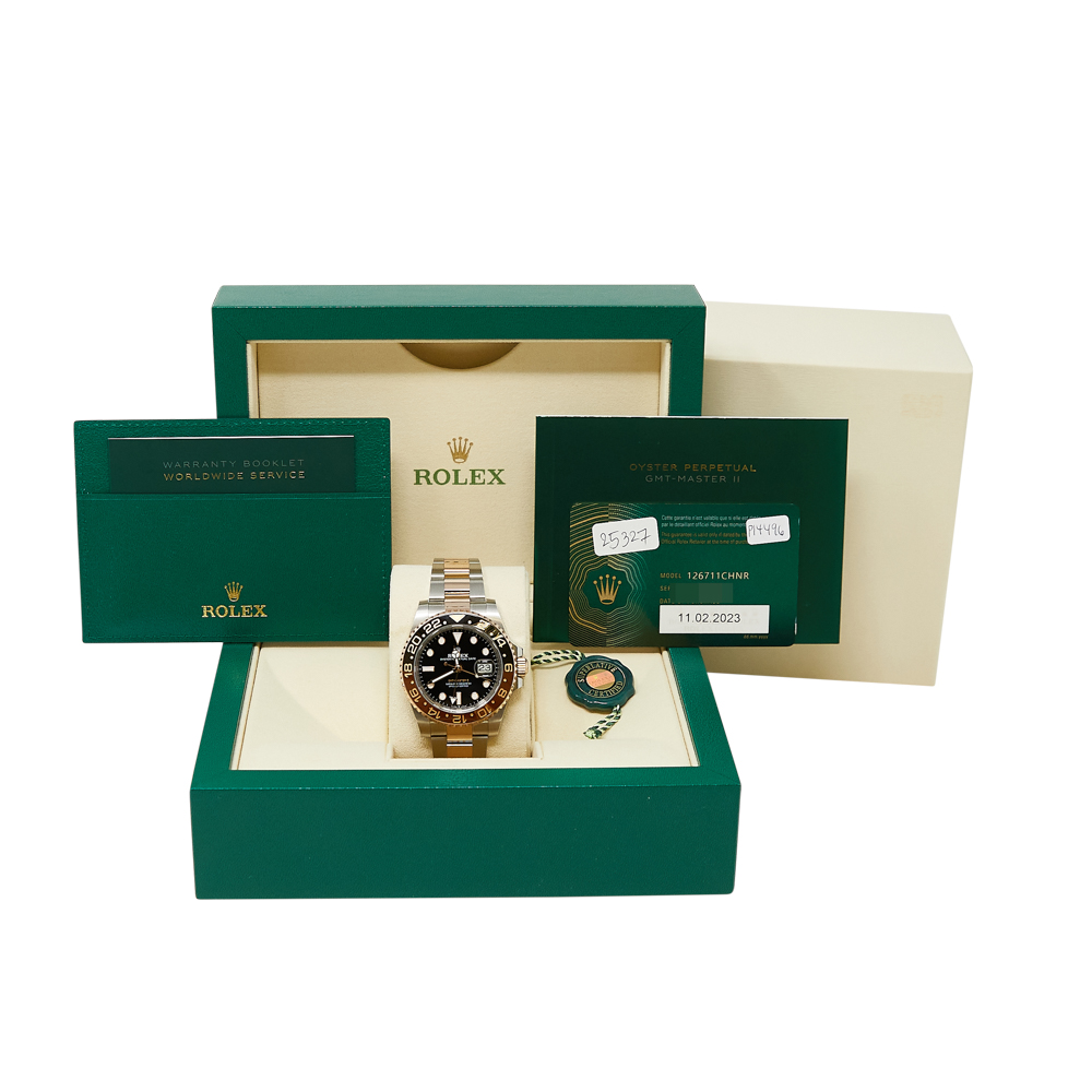 Rolex GMT-Master II Root Beer Black Dial on Oyster Ref 126711CHNR with New Style Card White 2023