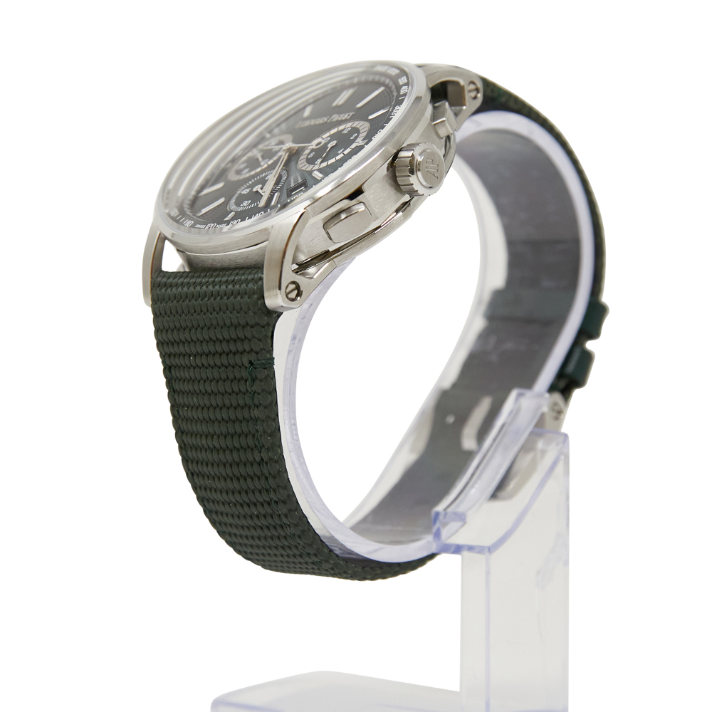 Audemars Piguet Code 11.59 Chronograph Green Dial on Rubber Strap Ref 26393ST.OO.A056KB.01 with Card