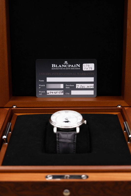 Blancpain Villeret Quantieme Complet White Dial on Leather Strap Ref. 6654112755B