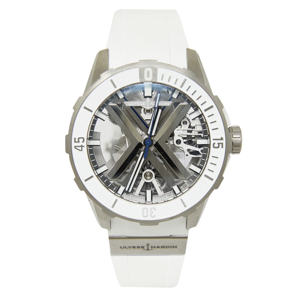Ulysse Nardin Diver X Skeleton Skeleton Dial on White Rubber Strap Ref 3723-170-1A