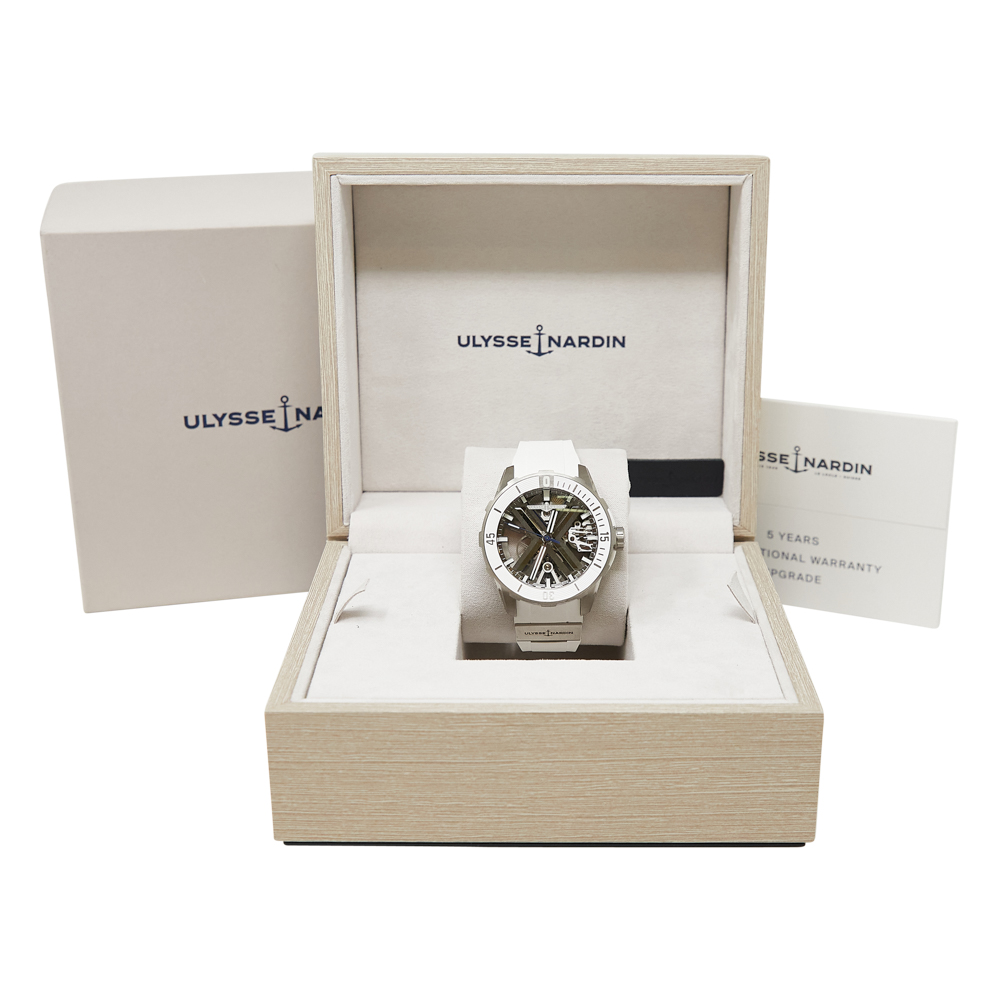 Ulysse Nardin Diver X Skeleton Skeleton Dial on White Rubber Strap Ref 3723-170-1A