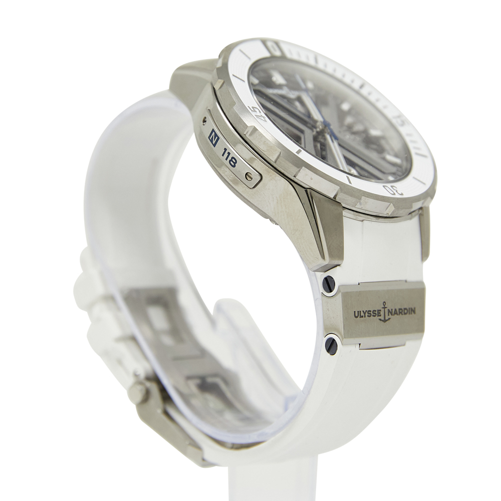 Ulysse Nardin Diver X Skeleton Skeleton Dial on White Rubber Strap Ref 3723-170-1A