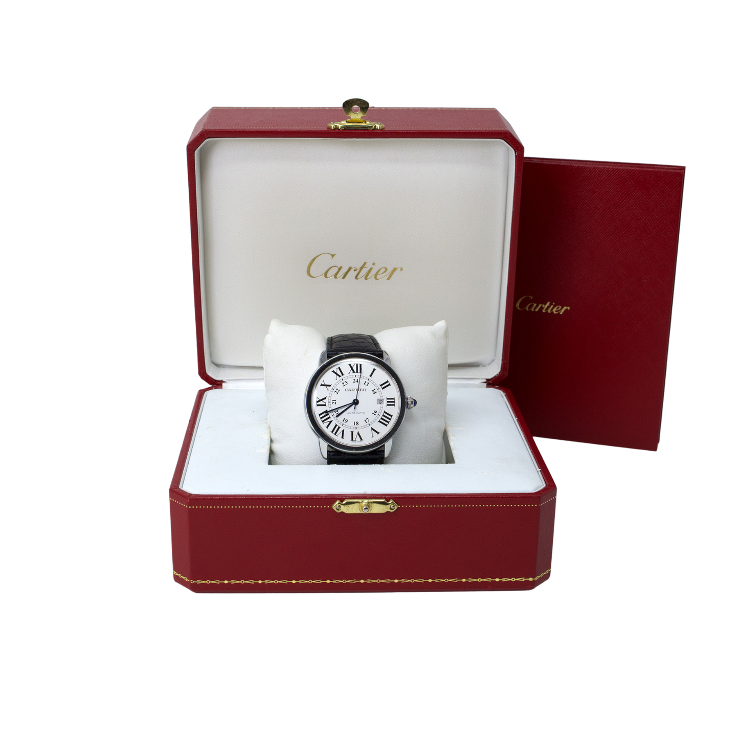 Cartier Ronde Solo Silver Dial on Leather Ref WSRN0022