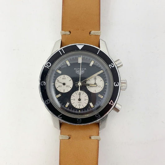 Tag Heuer Autavia Black Dial on Leather Ref 2446