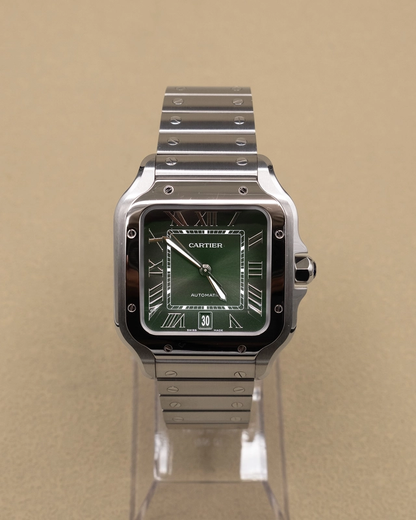 Cartier Santos de Cartier Large Green Dial on Bracelet Ref. WSSA0062