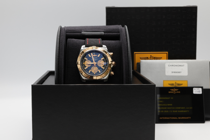 Breitling Chronomat Blue Dial on Strap Ref CB011012/B968