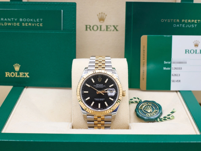 Rolex Datejust 41 Black Index Dial on Jubilee Ref 126333