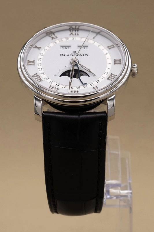 Blancpain Villeret Quantieme Complet White Dial on Leather Strap Ref. 6654112755B