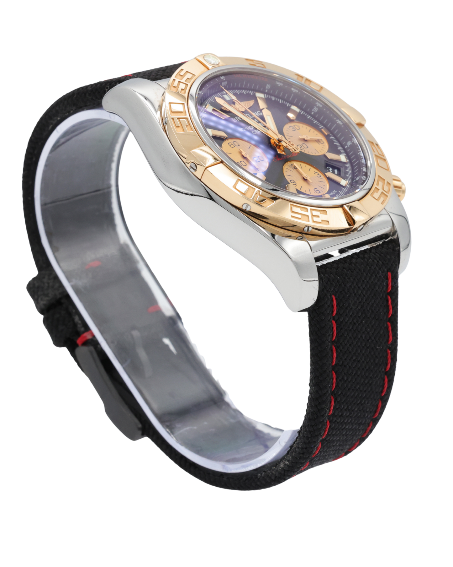 Breitling Chronomat Blue Dial on Strap Ref CB011012/B968