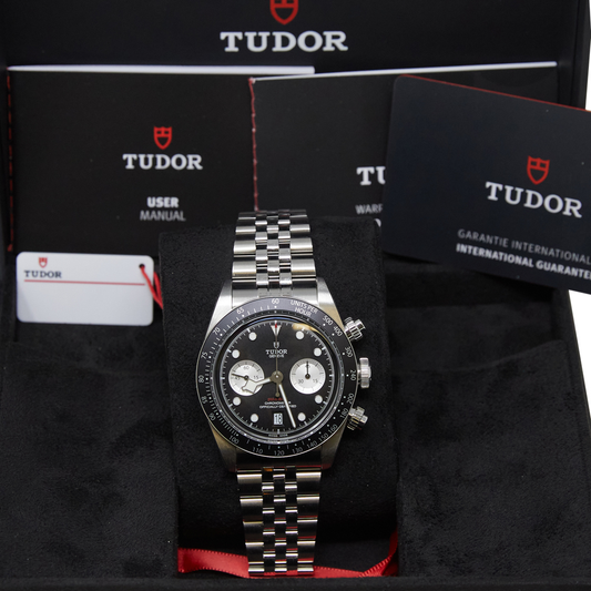 Tudor Black Bay Chrono Black And Silver Dial on Bracelet Ref M79360N-0013 with Card 2025