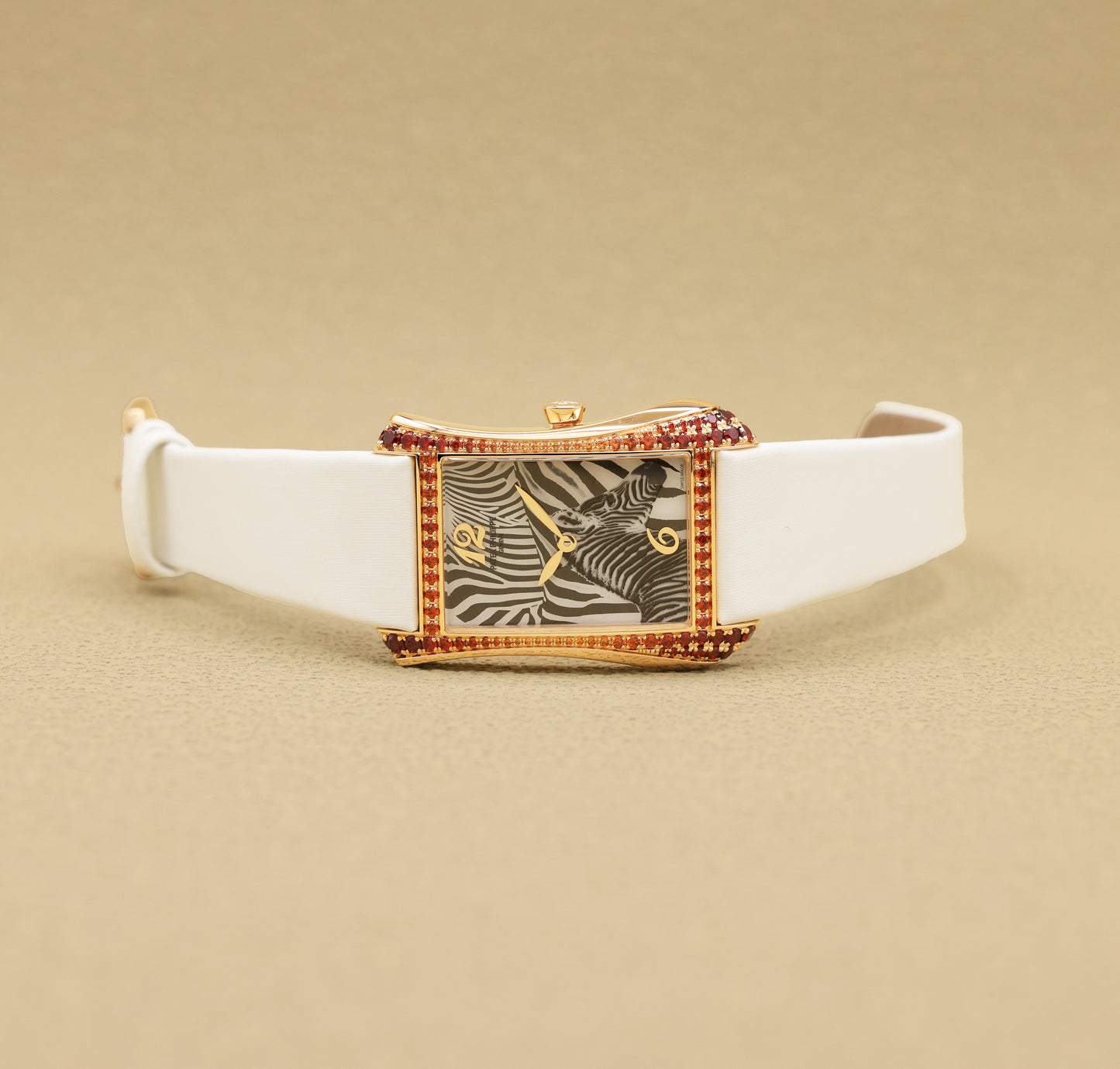 Patek Philippe Gondolo Serata Zebra Motif Dial on Calfskin, Satin Finish, Brushed White Ref 4962/200R-010