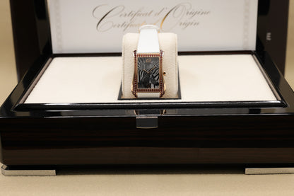 Patek Philippe Gondolo Serata Zebra Motif Dial on Calfskin, Satin Finish, Brushed White Ref 4962/200R-010