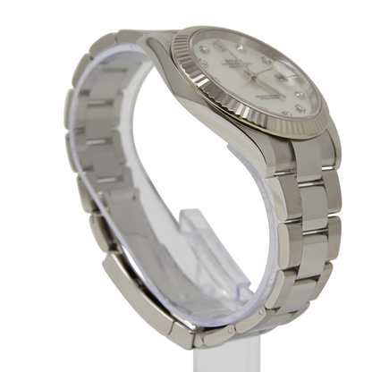 Rolex Datejust 41 White Mother Of Pearl Diamond Dial on Oyster Ref 126334