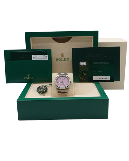 Rolex Oyster Perpetual 36 Candy Pink Index Dial on Oyster Ref 126000