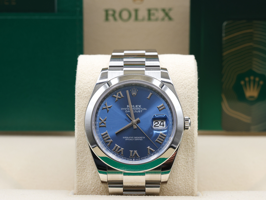 Rolex Datejust 41 Blue Roman Dial on Oyster Ref 126300
