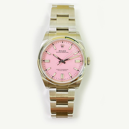 Rolex Oyster Perpetual Candy Pink Custom Dial on Oyster Ref 126000 with New Style Card Green 2023
