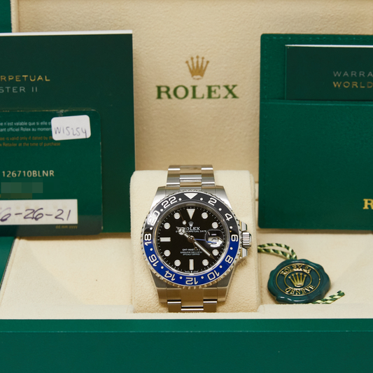 Rolex GMT-Master II Batman Black Dial on Oyster Ref 126710BLNR