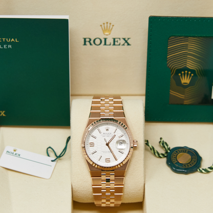 Rolex Land-Dweller 36 White Honeycomb Dial on Flat Jubilee Ref 127235