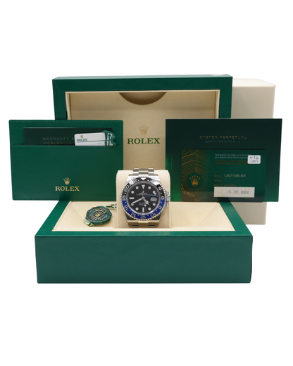 Rolex GMT-Master II Batman Black Dial on Oyster Ref 126710BLNR