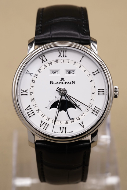 Blancpain Villeret Quantieme Complet White Dial on Leather Strap Ref. 6654112755B