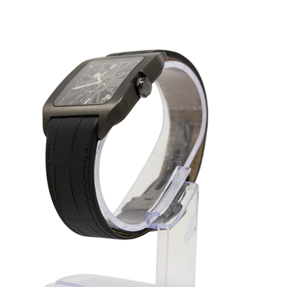 Cartier Cartier Santos-Dumont Skeleton Skeleton Dial on Black Leather Ref W2020052