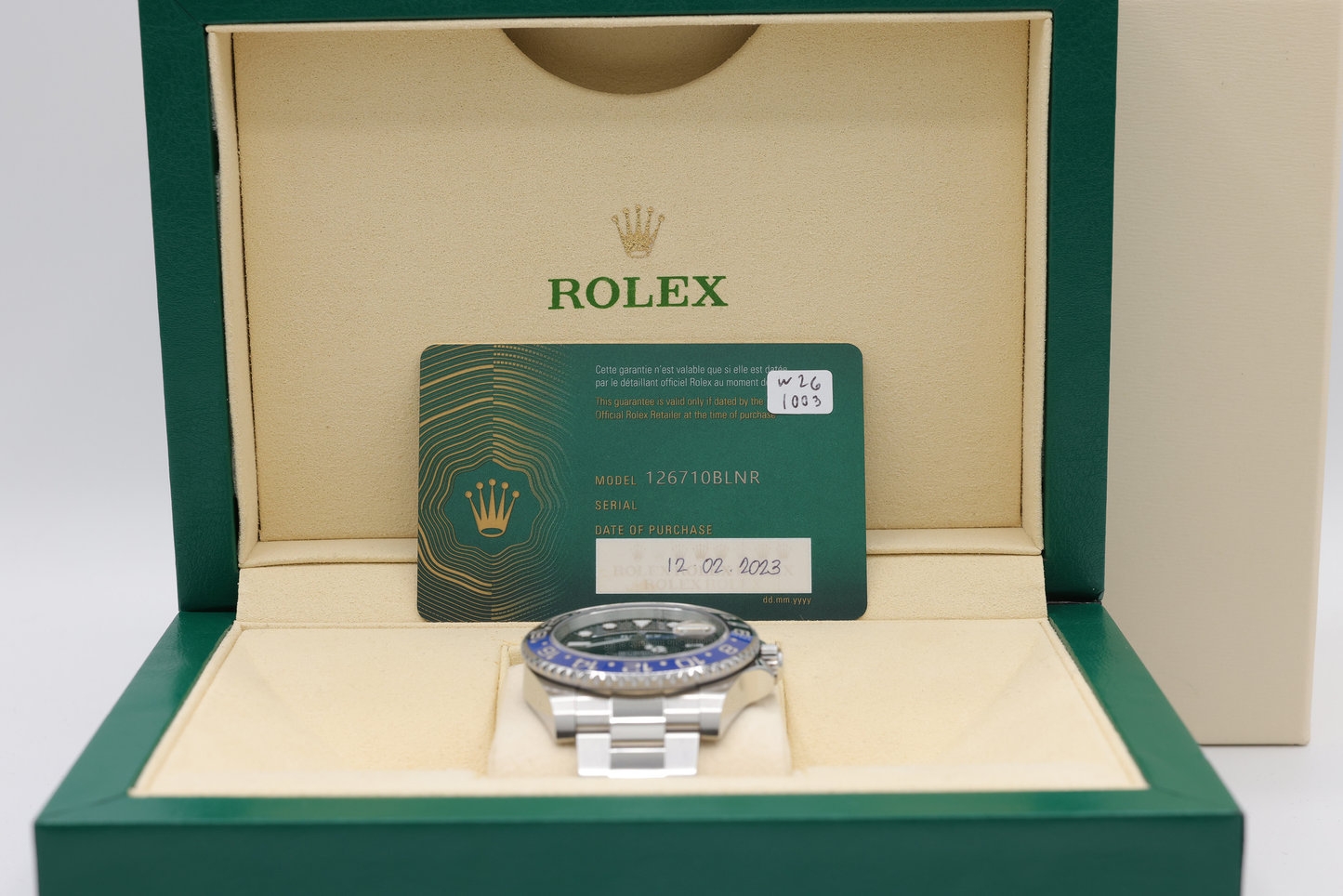 Rolex GMT-Master II Batman Black Dial on Oyster Ref 126710BLNR