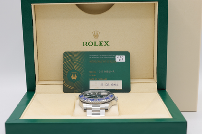 Rolex GMT-Master II Batman Black Dial on Oyster Ref 126710BLNR