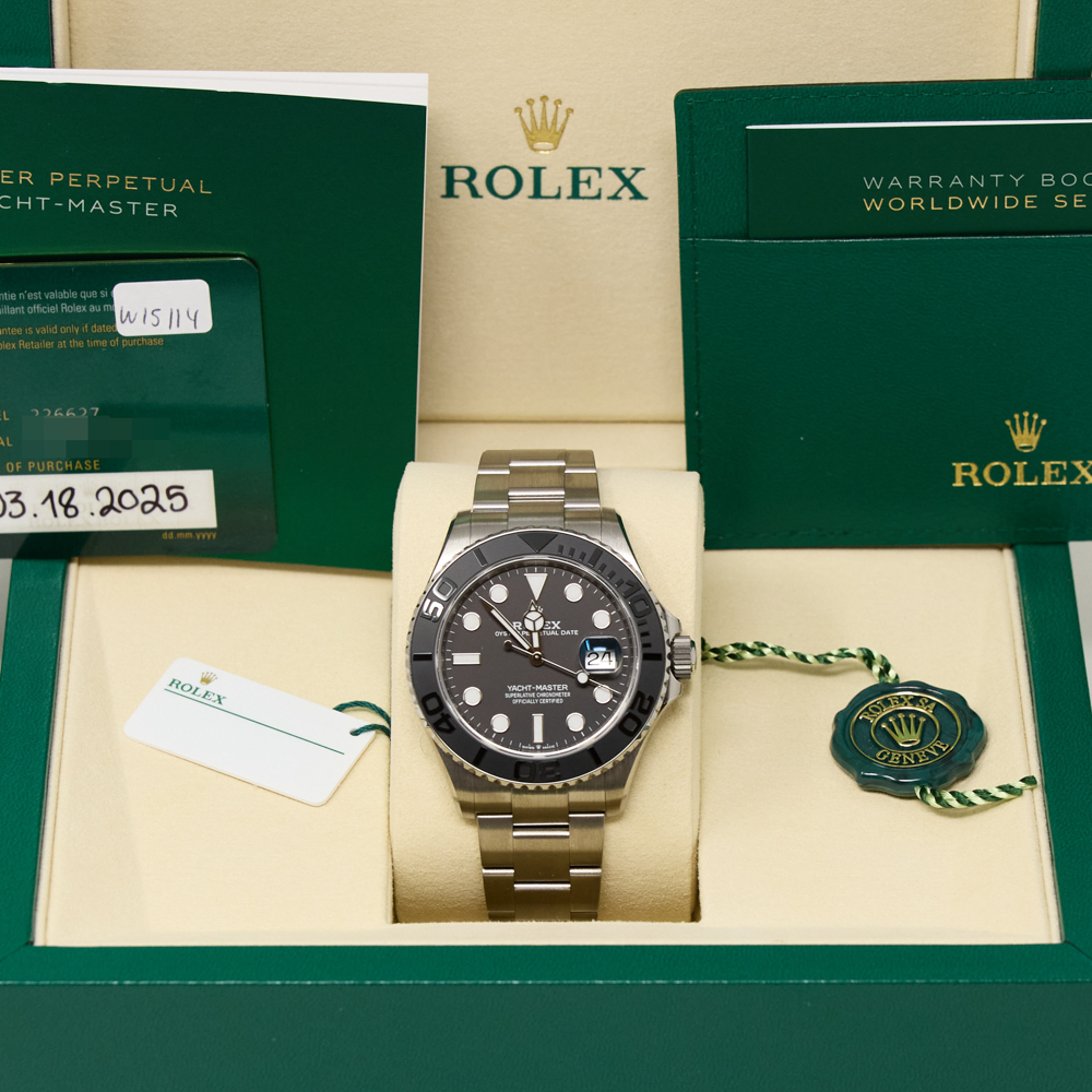 Rolex Rlx Titanium Yacht-Master 42 Black Dial on Oyster Ref 226627