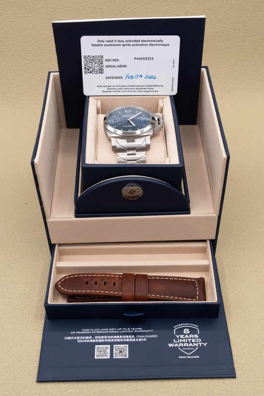 Panerai Luminor Marina Blue Dial on Steel Ref PAM03323