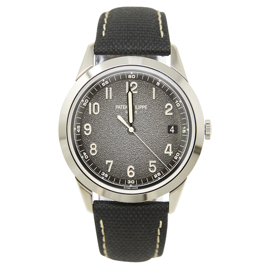 Patek Philippe Tiffany and Co. Calatrava Self-Winding Charcoal Grey Dial on Strap Ref 5226G-001