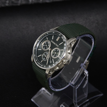 Audemars Piguet Code 11.59 Chronograph Green Dial on Rubber Strap Ref 26393ST.OO.A056KB.01 with Card