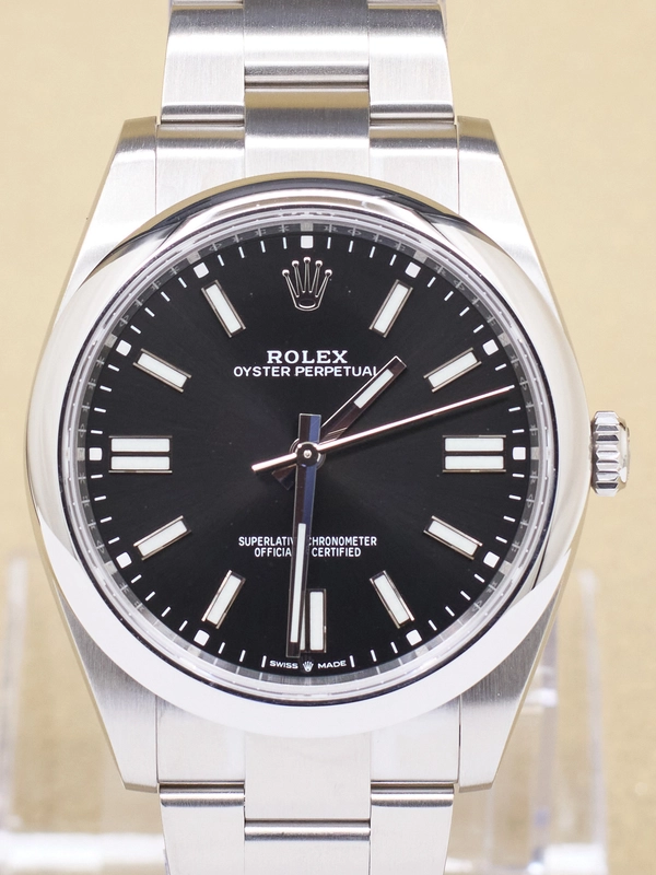 Rolex Oyster Perpetual 41 Black Index Dial on Oyster Ref 124300