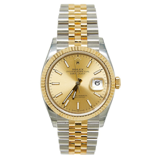 Rolex Datejust Champagne Index Dial on Jubilee Ref 126233 with New Style Card White 2020