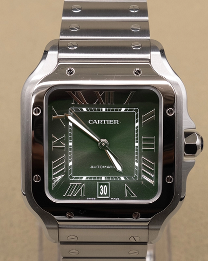 Cartier Santos de Cartier Large Green Dial on Bracelet Ref. WSSA0062