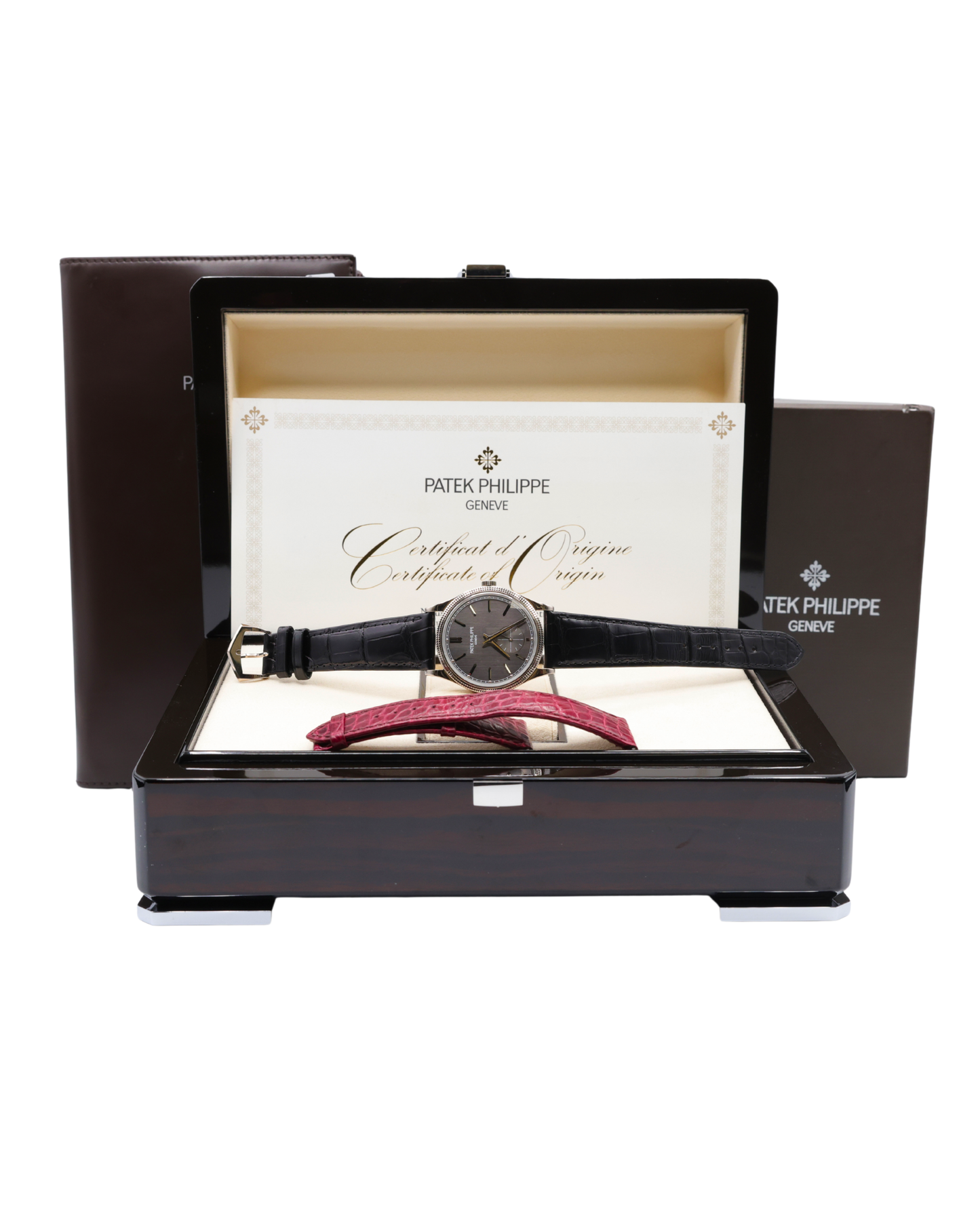 Patek Philippe Calatrava Charcoal Gray Dial on Strap Ref 6119G-001