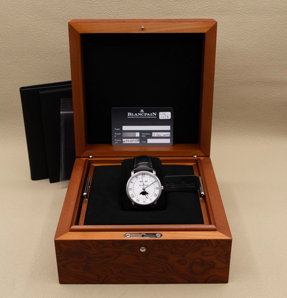 Blancpain Villeret Quantieme Complet White Dial on Leather Strap Ref. 6654112755B