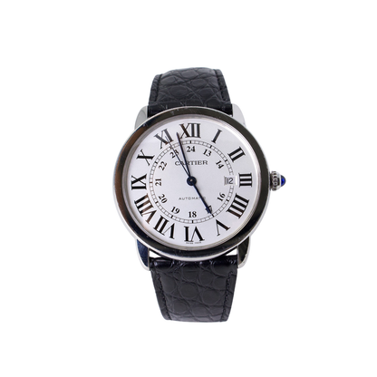 Cartier Ronde Solo Silver Dial on Leather Ref WSRN0022
