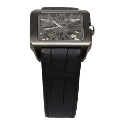Cartier Cartier Santos-Dumont Skeleton Skeleton Dial on Black Leather Ref W2020052