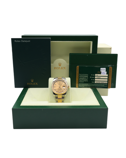 Rolex Datejust Champagne Stick Dial on Oyster Ref 116233