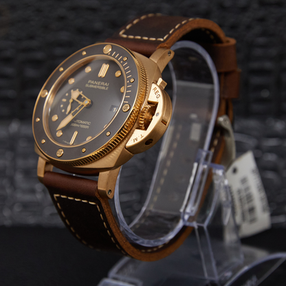 Panerai Submersible Bronzo Brown Dial on Leather Strap Ref PAM00968